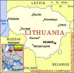 map of Lithuania